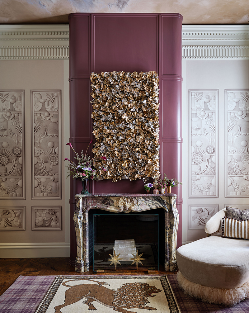 A cigar lounge with a feminine twist designed by Traci Connell Interiors at the Kips Bay Decorator Show House Dallas.