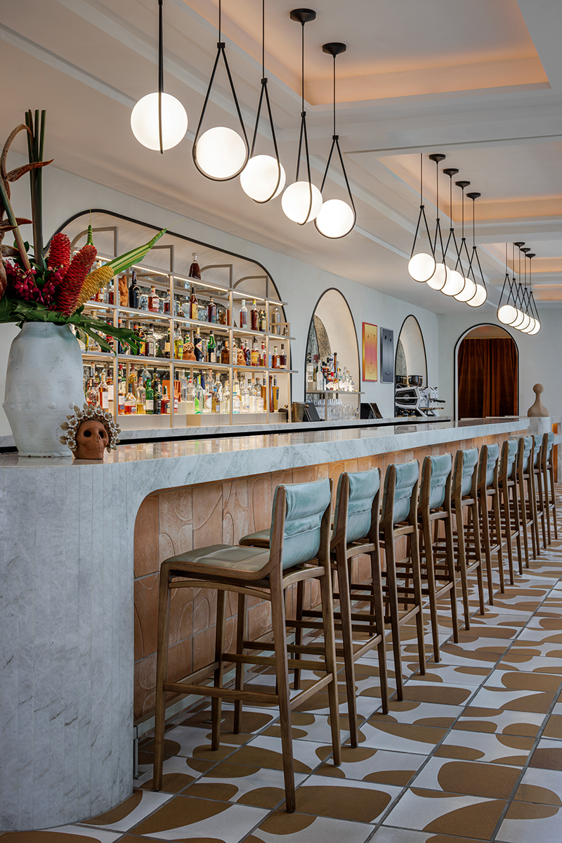 Interior of the main floor bar at The Moore in the Miami Design District.