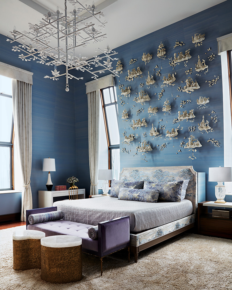 Bennett Leifer selected an art installation by Beth Katleman for the primary suite of a New York apartment.