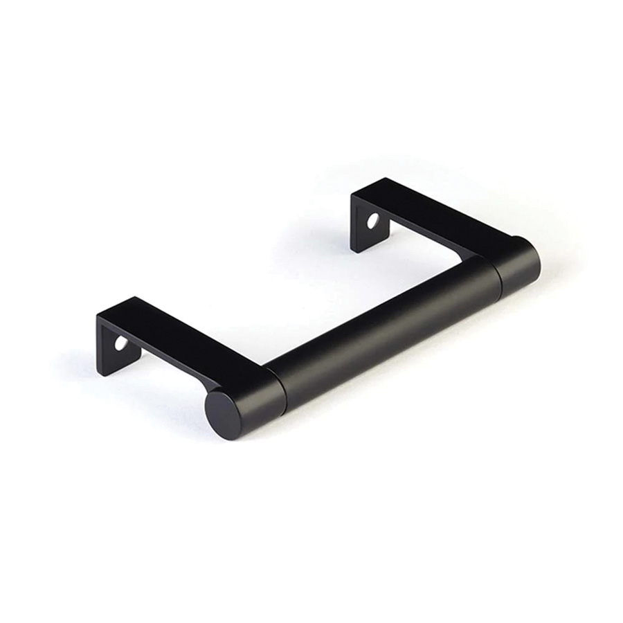 Select Round Smooth Cabinet Edge Pull in Flat Black by Emtek.