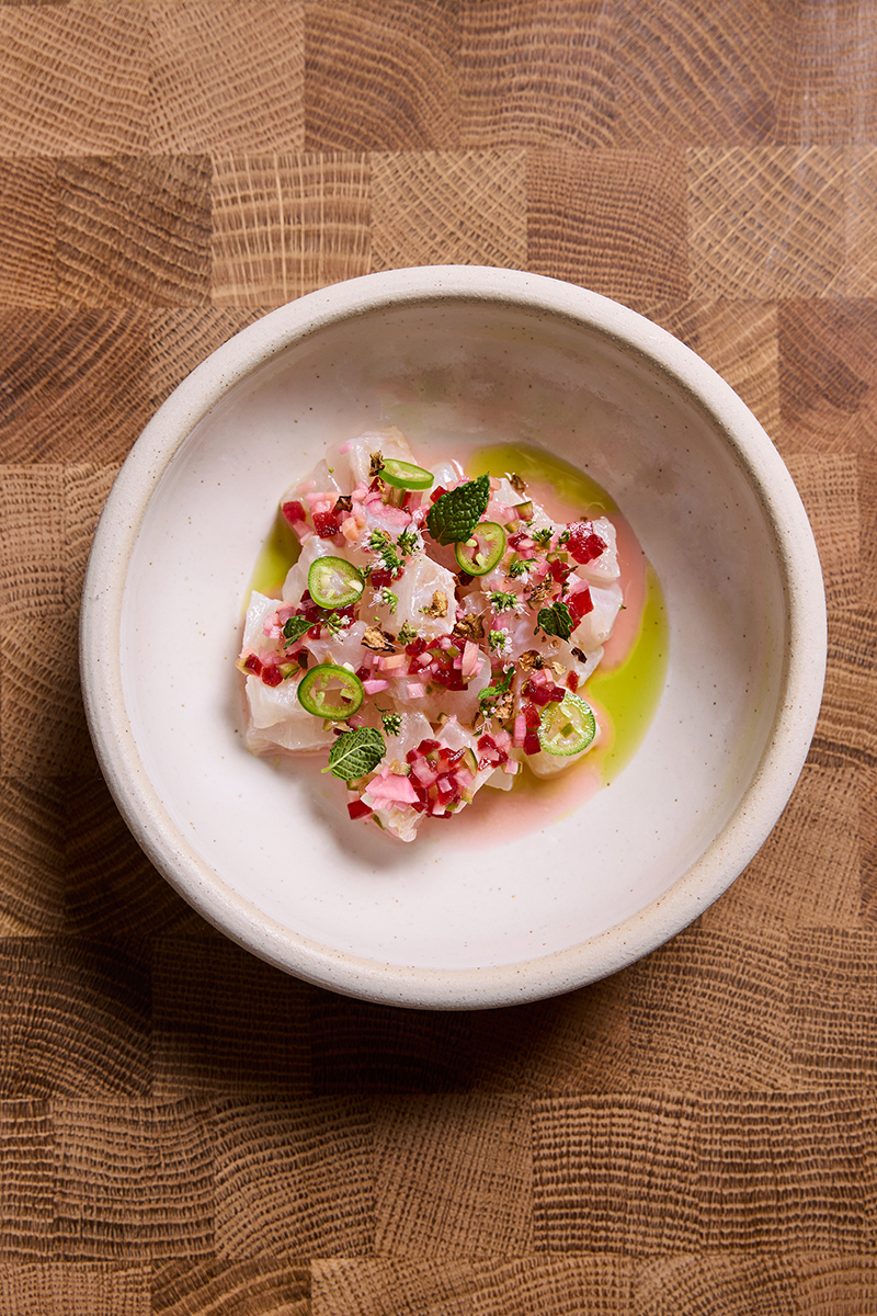 Fluke crudo served at Manuela.