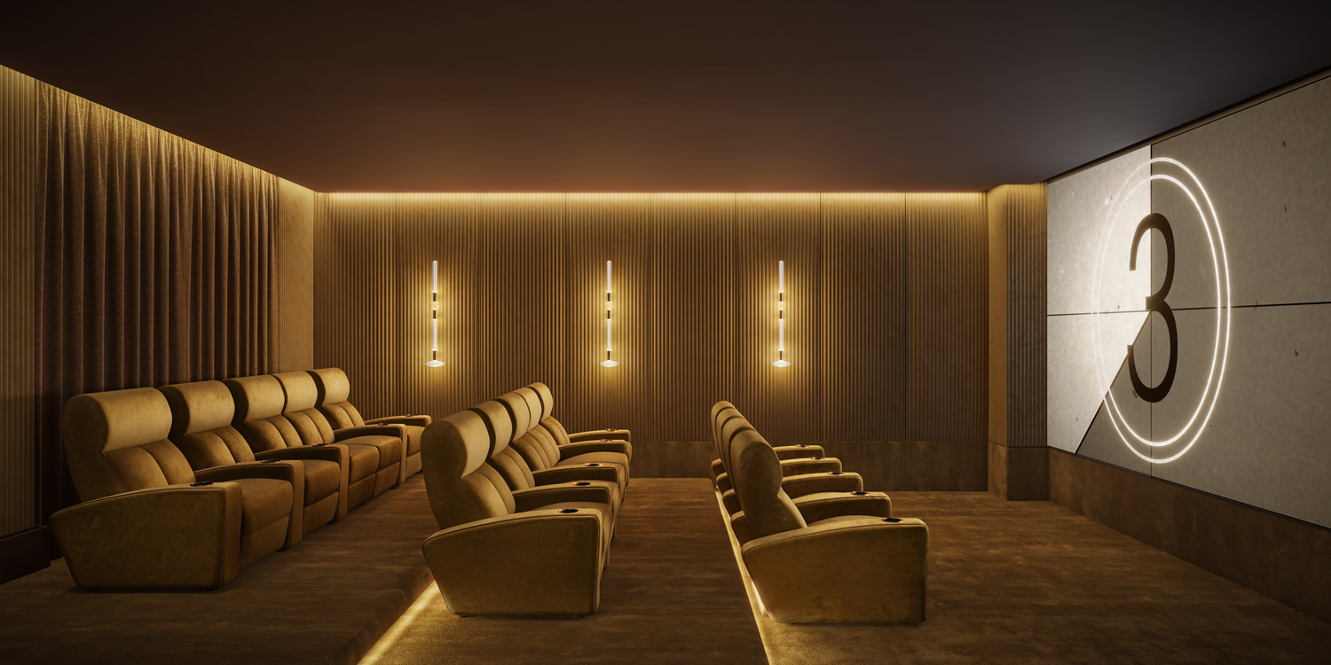 Residents can enjoy a private cinema.