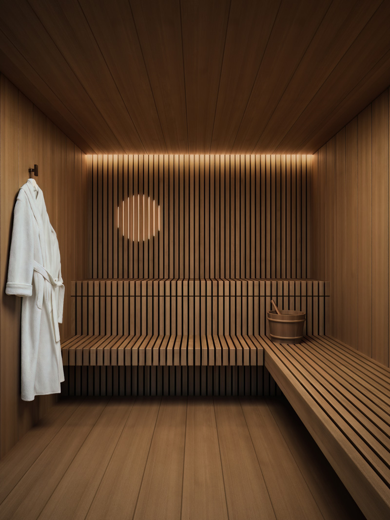 The building sauna.