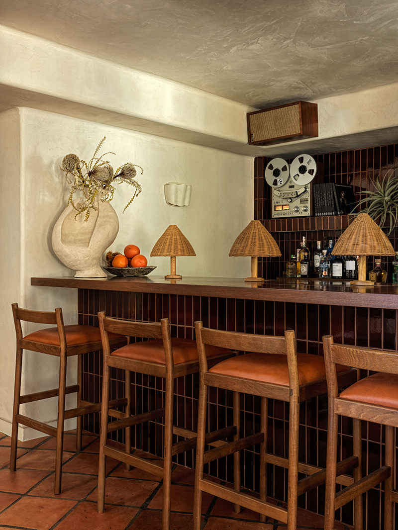 Vintage stereo equipment enlivens the lobby at Laguna Beach, California, property Casa Loma Beach Hotel.