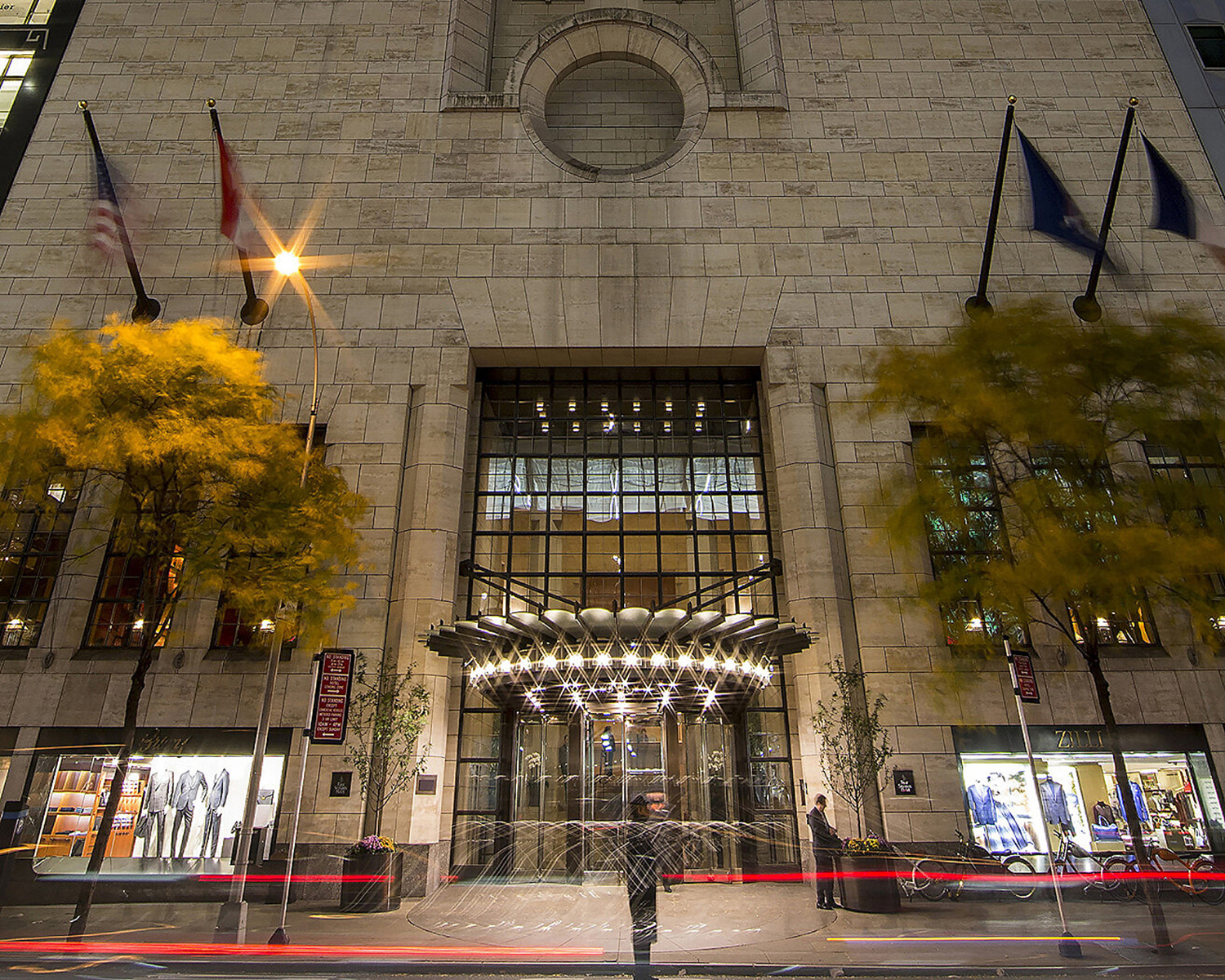 Entrance of the Four Seasons Hotel New York.