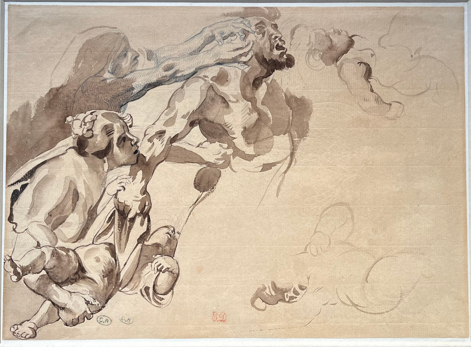 Drawing by Delacroix.