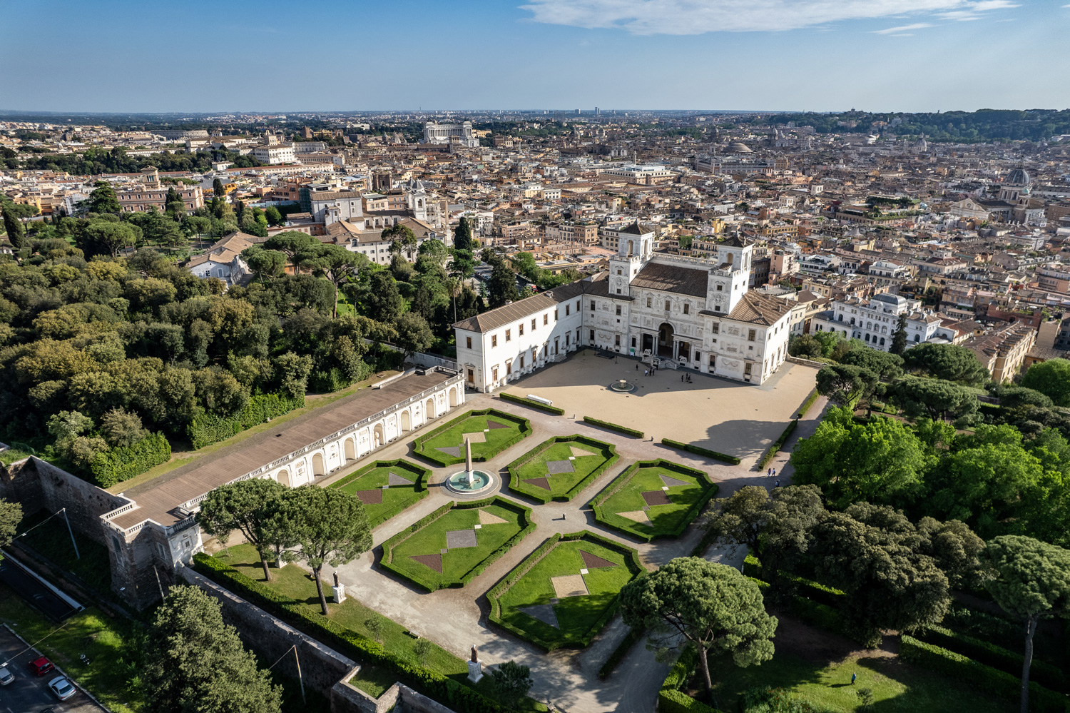 Aerial view of Villa Medici.