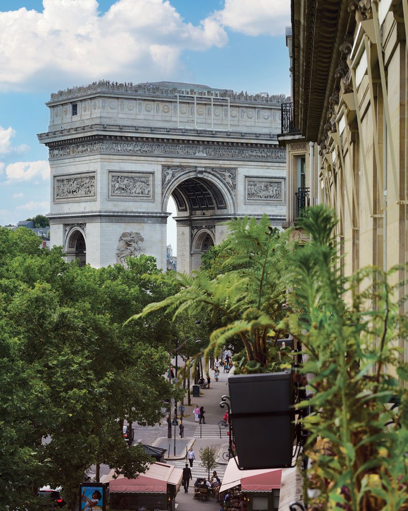 Views from the apartment take in the Arc de Triomphe.