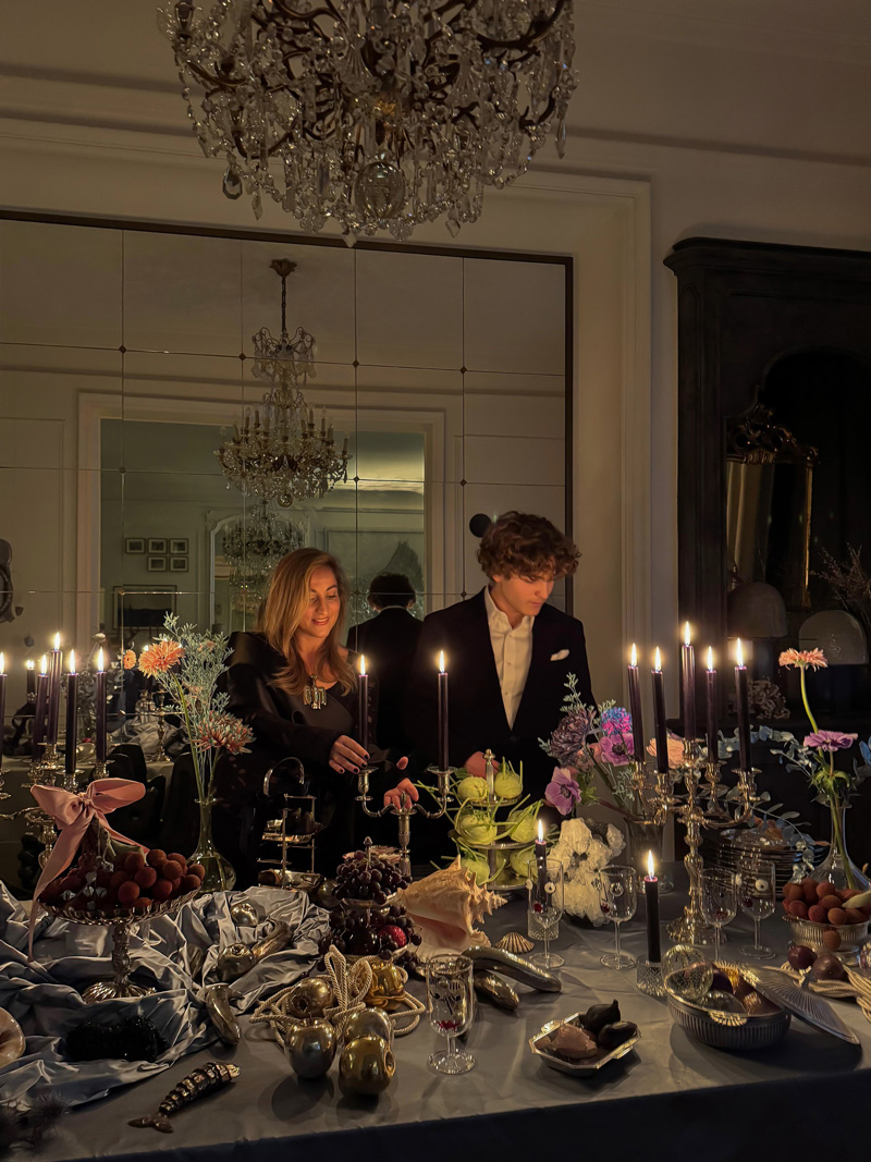 My joy is complete when I get to share the creative moments with my boys. Pictured here, Raphaël adding his touch and a smile to the festive table.