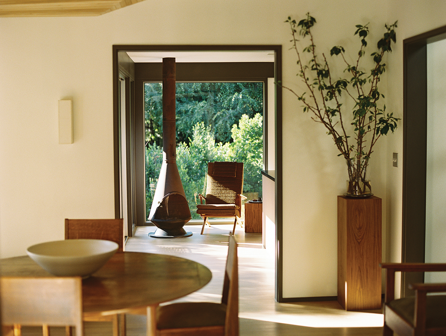 A dining room in a house designed by Breland-Harper in Pasadena, California.