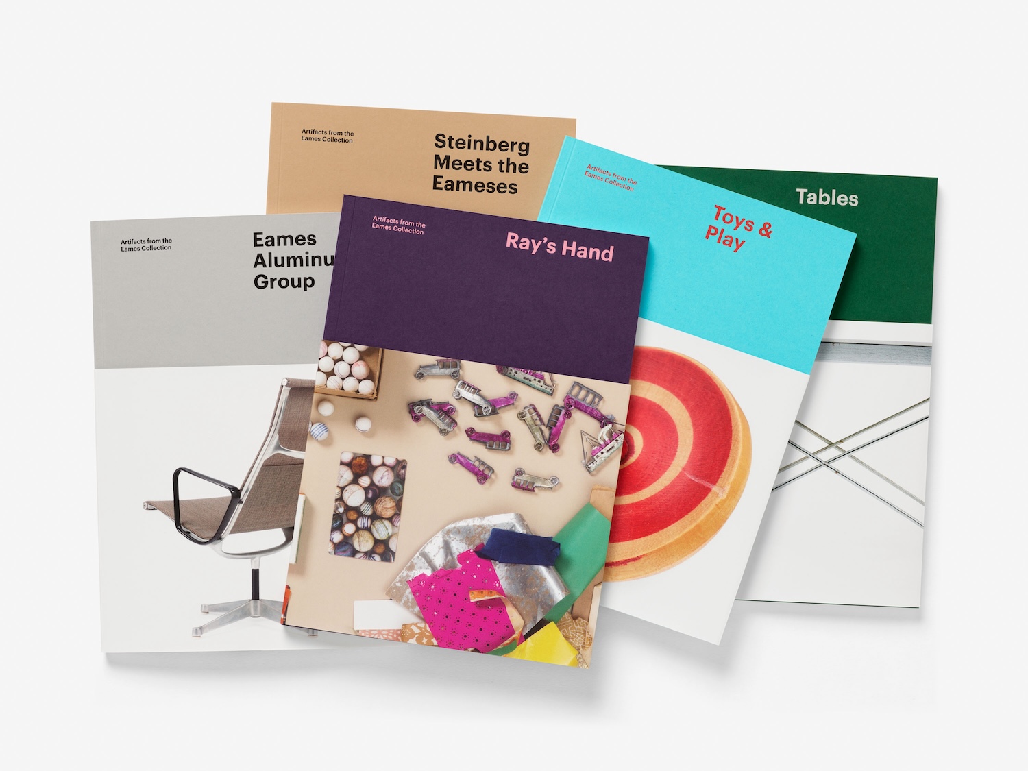 Collection of catalogs from the Eames Institute of Infinite Curiosity.