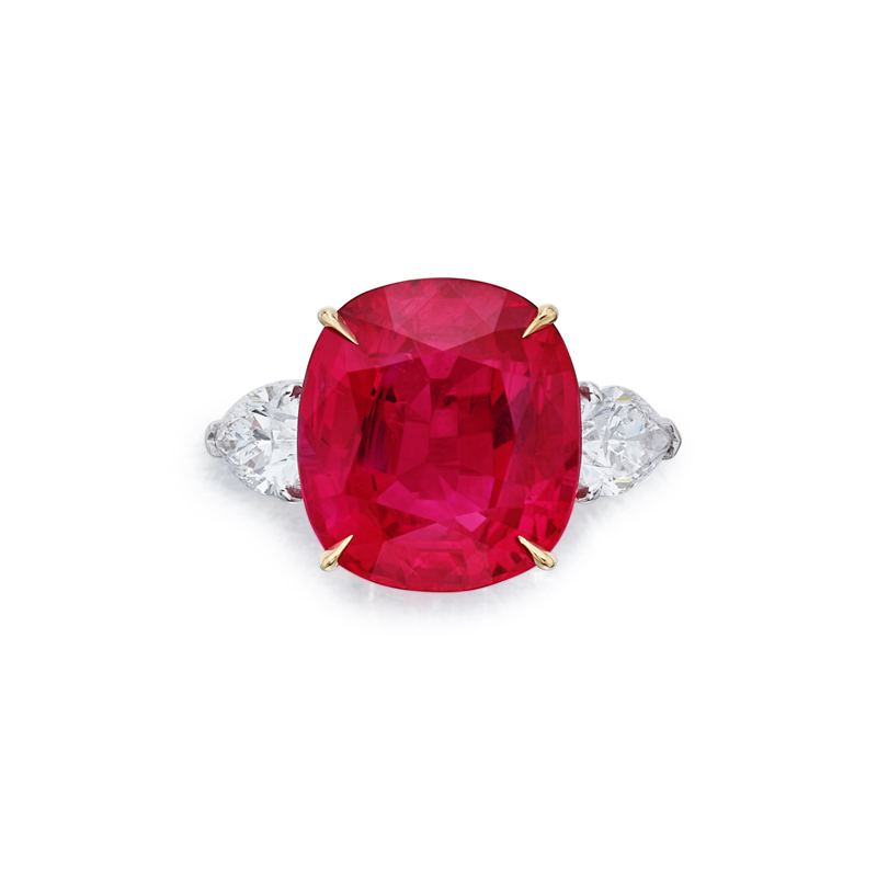 Burmese Ruby and Diamond Ring