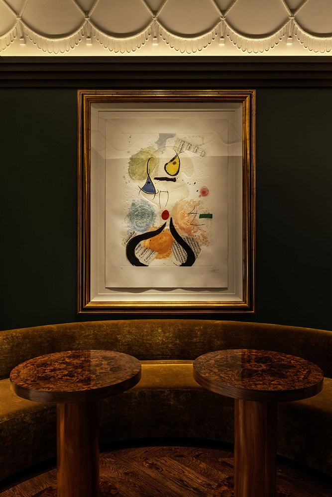 La Cantatrice Chauve by Joan Miró, installed at new Upper East Side restaurant Chez Fifi.