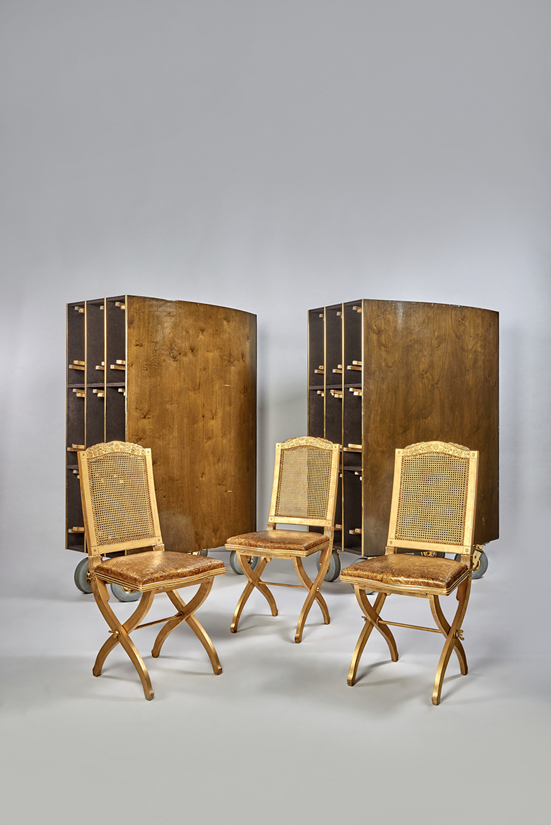 A group of 20 folding chairs designed by Peter Marino estimated to fetch between $20,000 and $30,000 in Sotheby's online auction “A Legacy of Beauty: The Collection of Sydell Miller.”