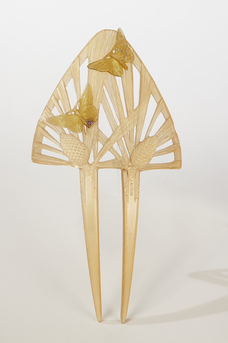 Papillon comb by René Lalique estimated to bring between $15,000 and $20,000 in Sotheby's online auction “A Legacy of Beauty: Lalique to Zadora: Objets d'Art from the Collection of Sydell Miller.”