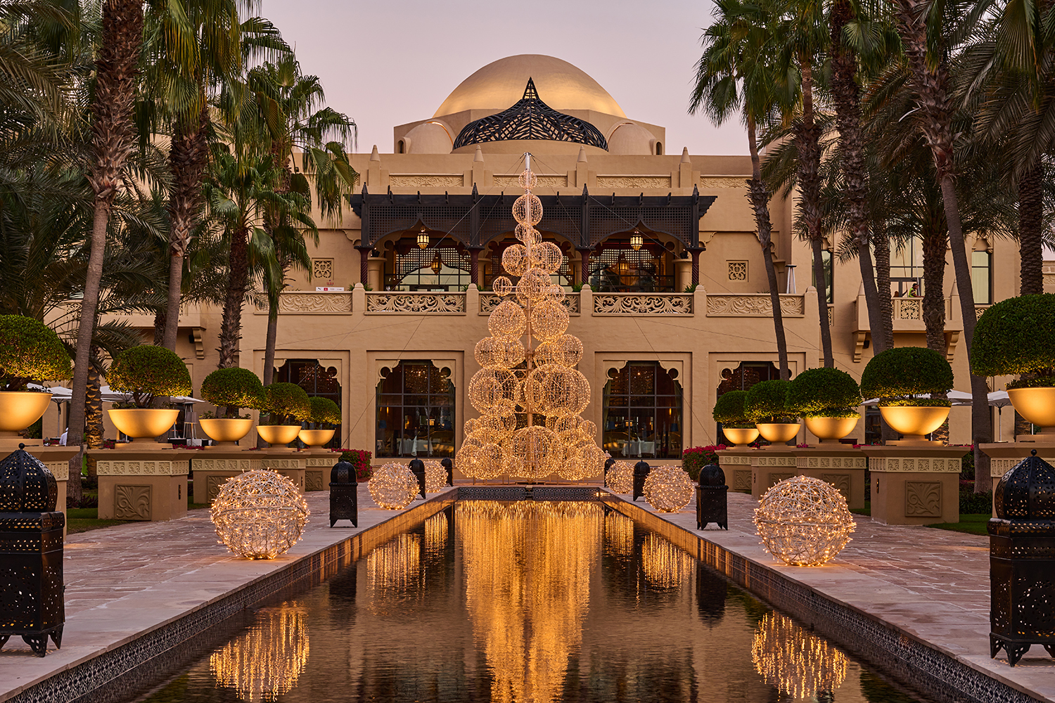 Holiday decoration at One&Only Royal Mirage in Dubai.