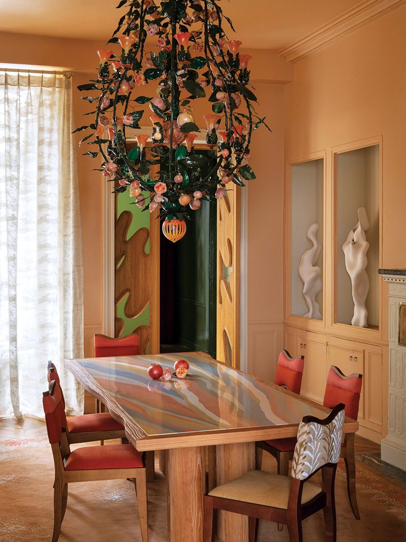 Chloé Nègre, who cultivated this dining area at Laclaux, her Paris studio and furniture showroom.