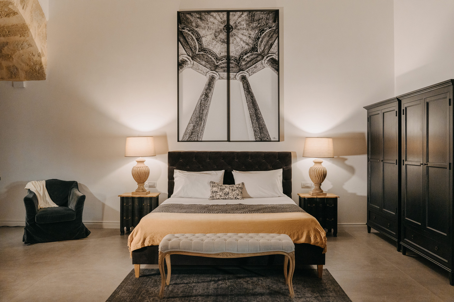 Guest accommodations at Palazzo Natoli