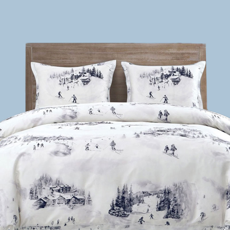 Ski Toile Lyocell Bedding Set.