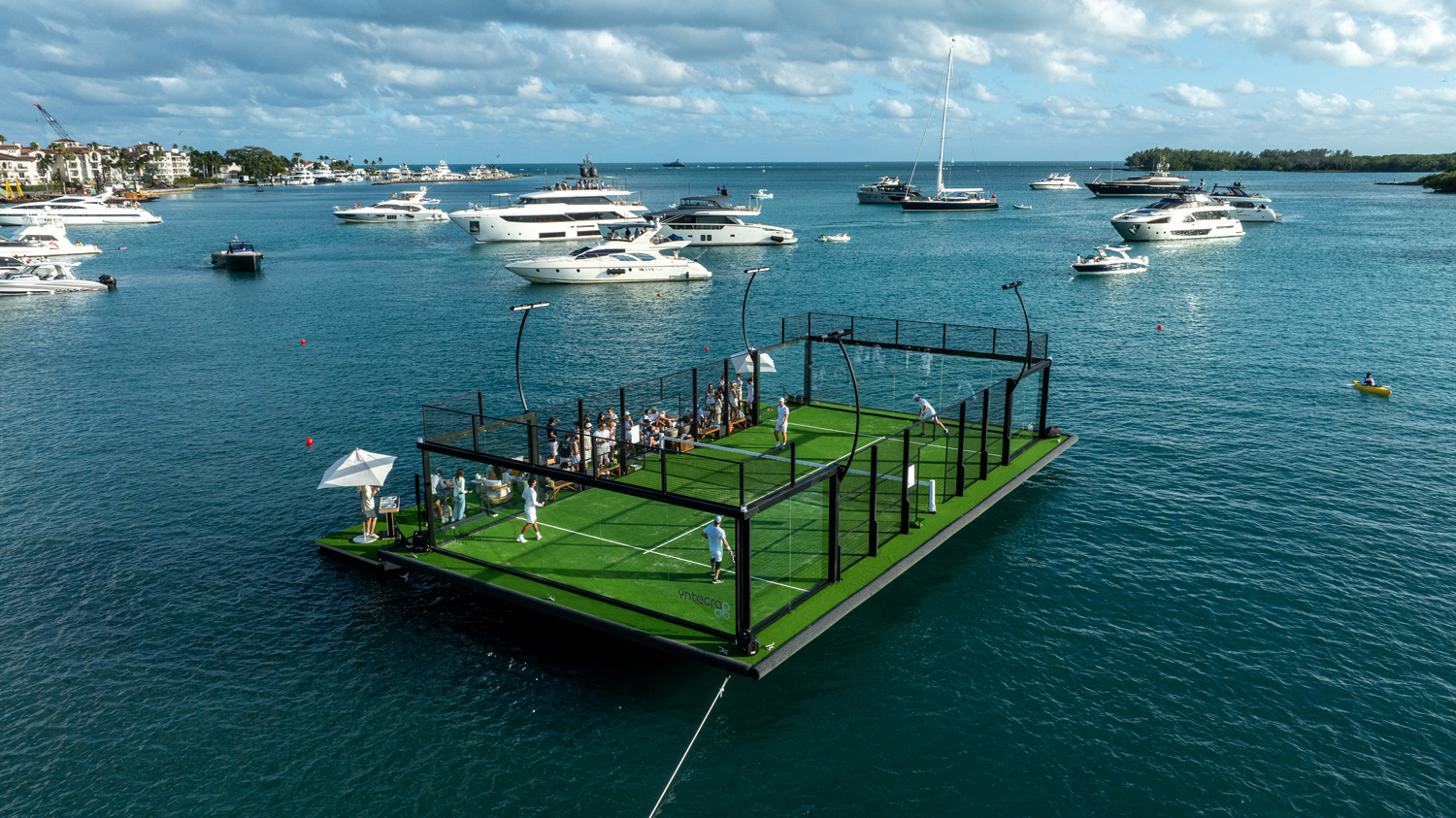 Floating Padel Court in Miami Harbor.