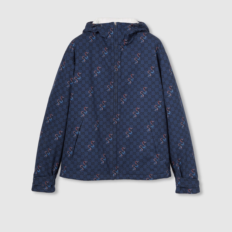 Printed Cotton Ripstop Zip Jacket by Gucci