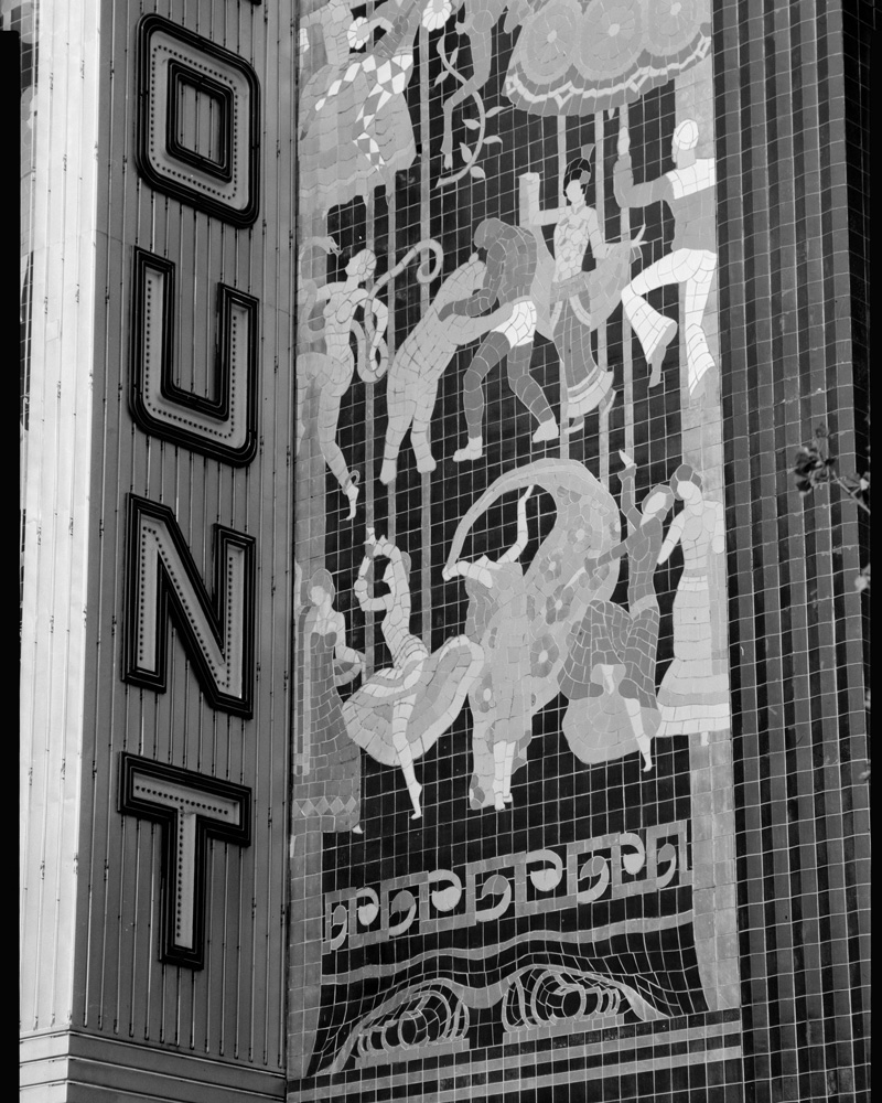 Exterior detail of Oakland's Paramount Theatre.