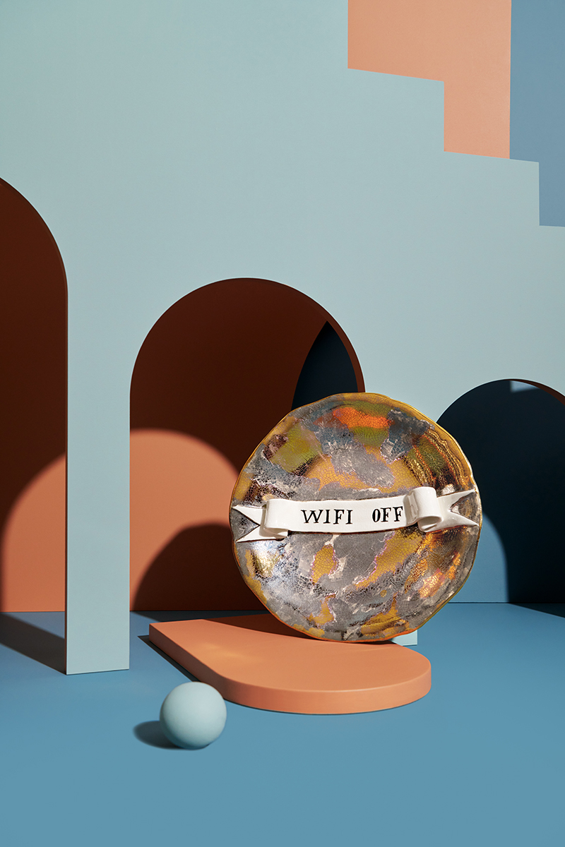 Wifi Off art plate by Ruan Hoffmann for L'Objet.