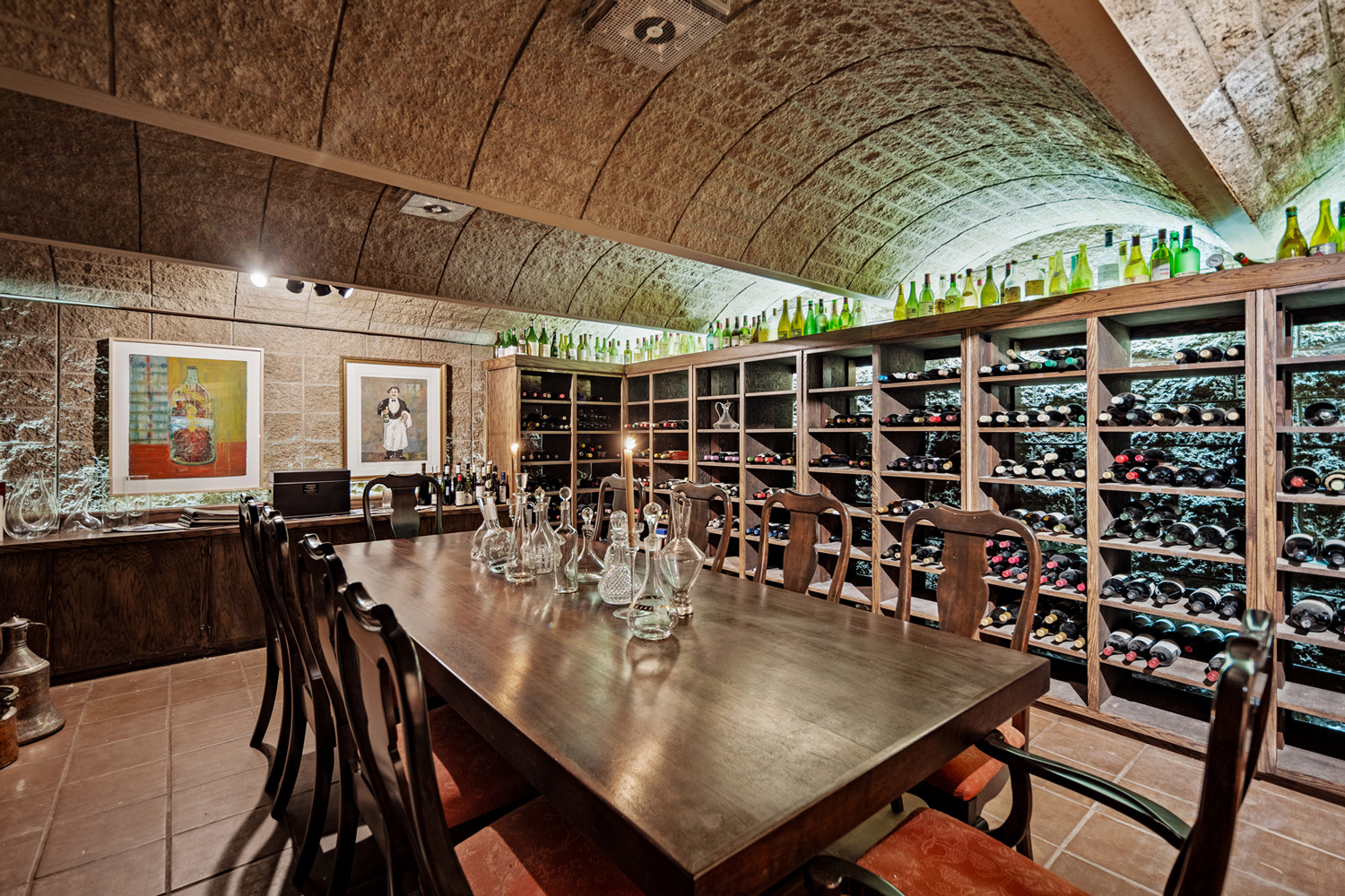 The wine cellar.