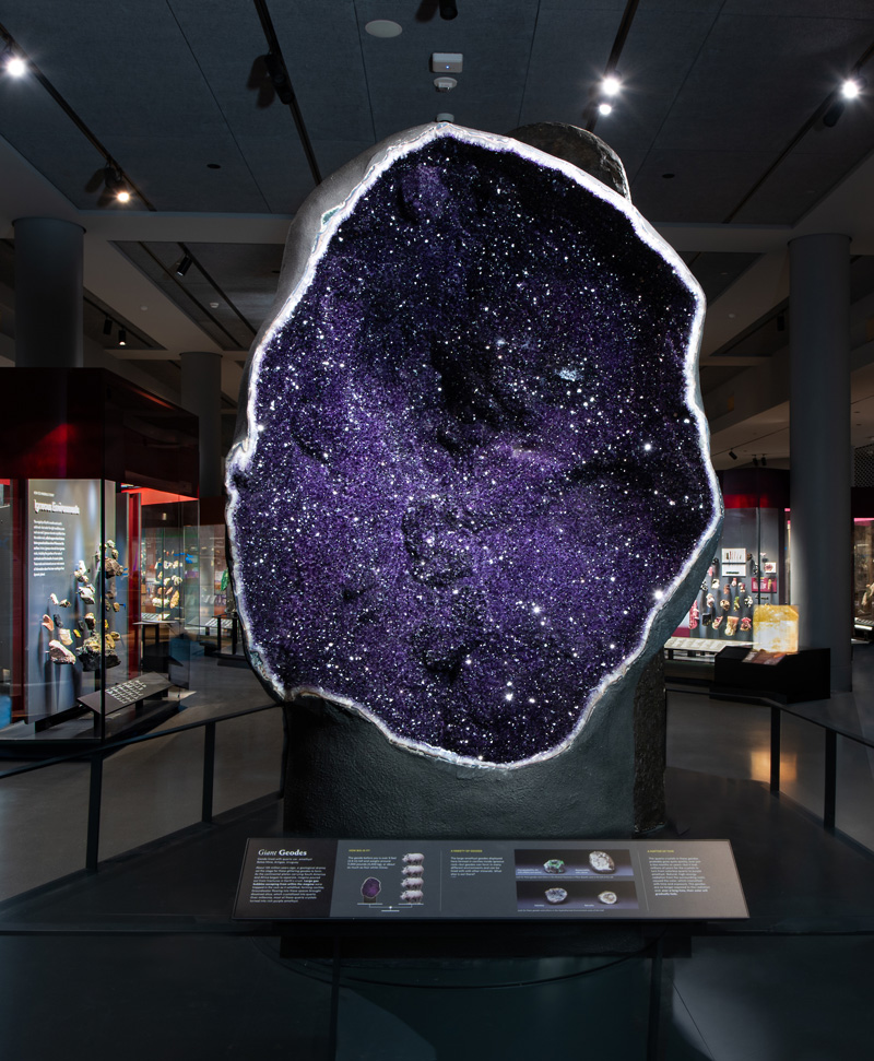 An amethyst geode at the AMNH.