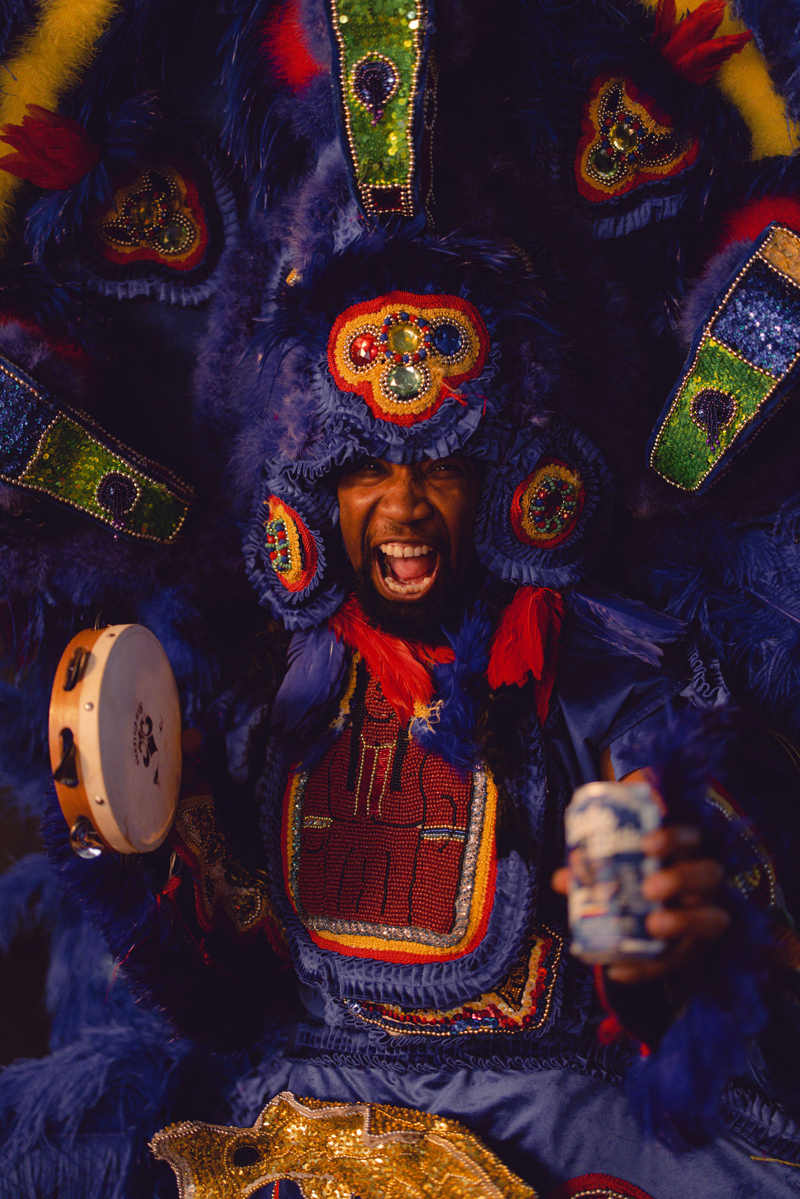 Louie Louie collaborated with Mardi Gras Indian Big Chief Juan Pardo.