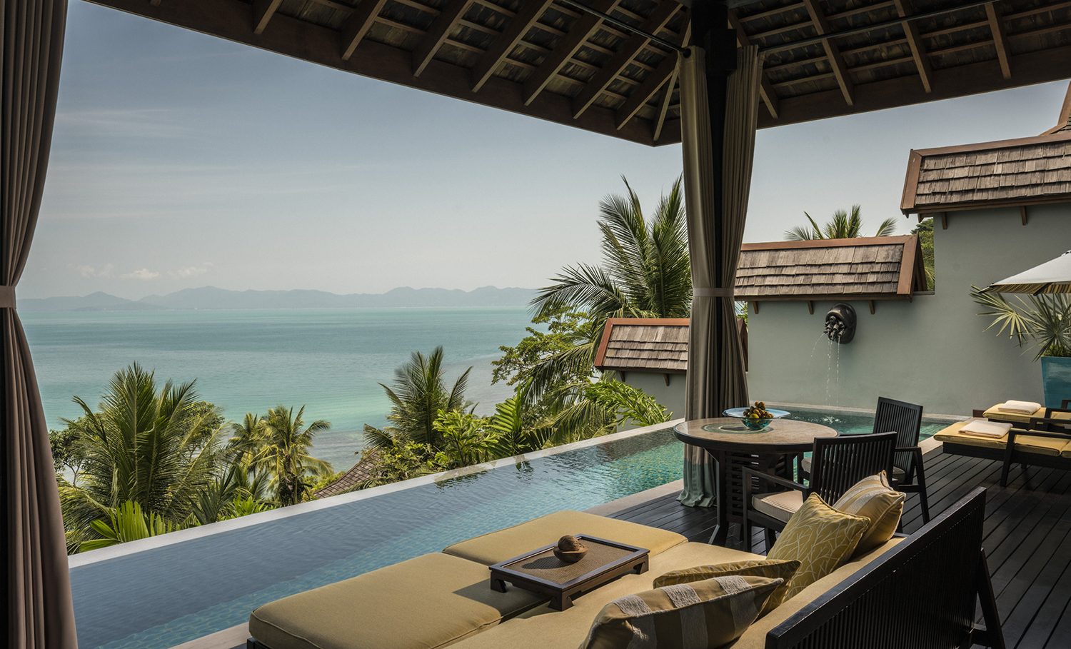 Deluxe one-bedroom villa terrace at the Four Seasons Resort Koh Samui in Thailand, which is the setting of the third season of HBO’s The White Lotus.