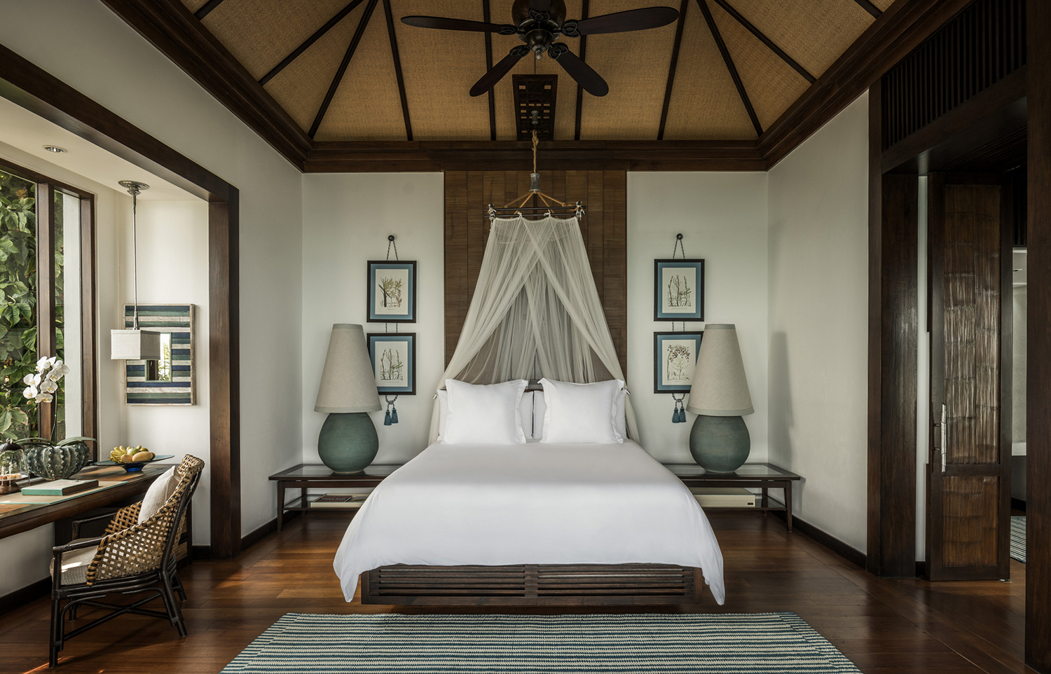 Villa bedroom at the Four Seasons Resort Koh Samui in Thailand.