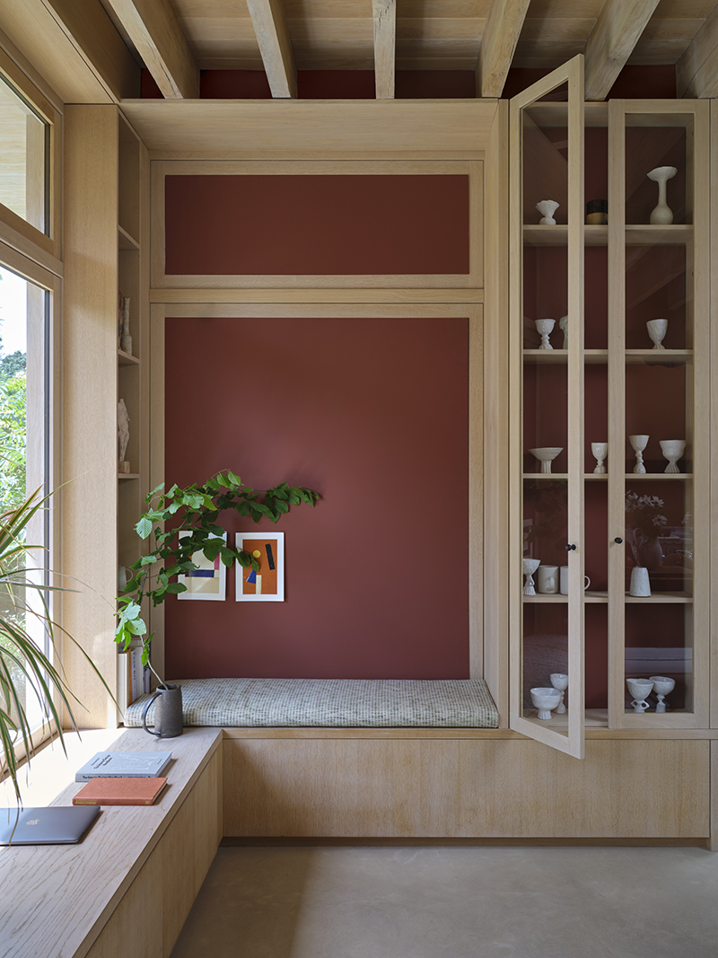 Walls painted in Farrow & Ball's Etruscan Red No.56.