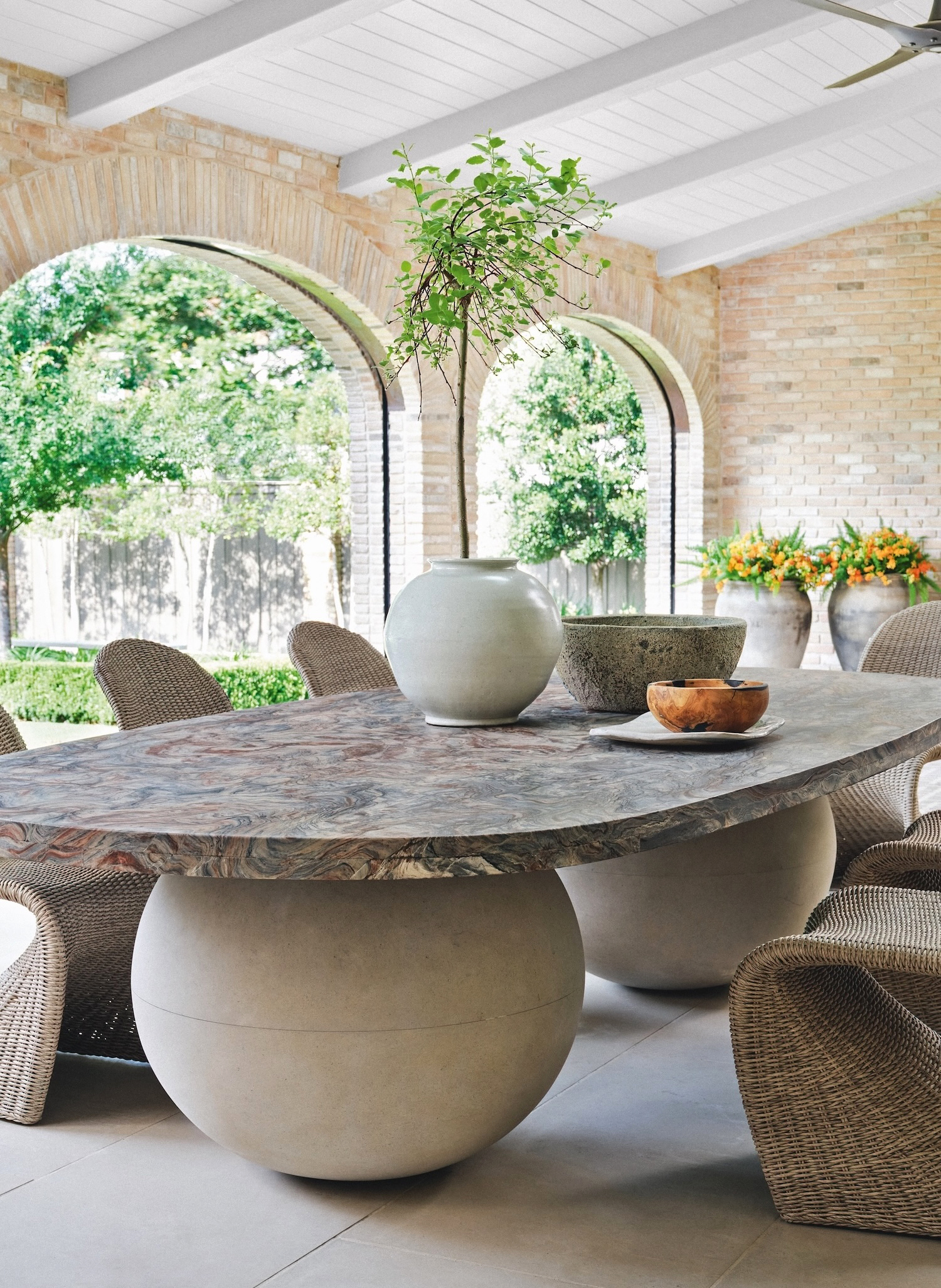 Outdoor dining area at a home in Dallas.