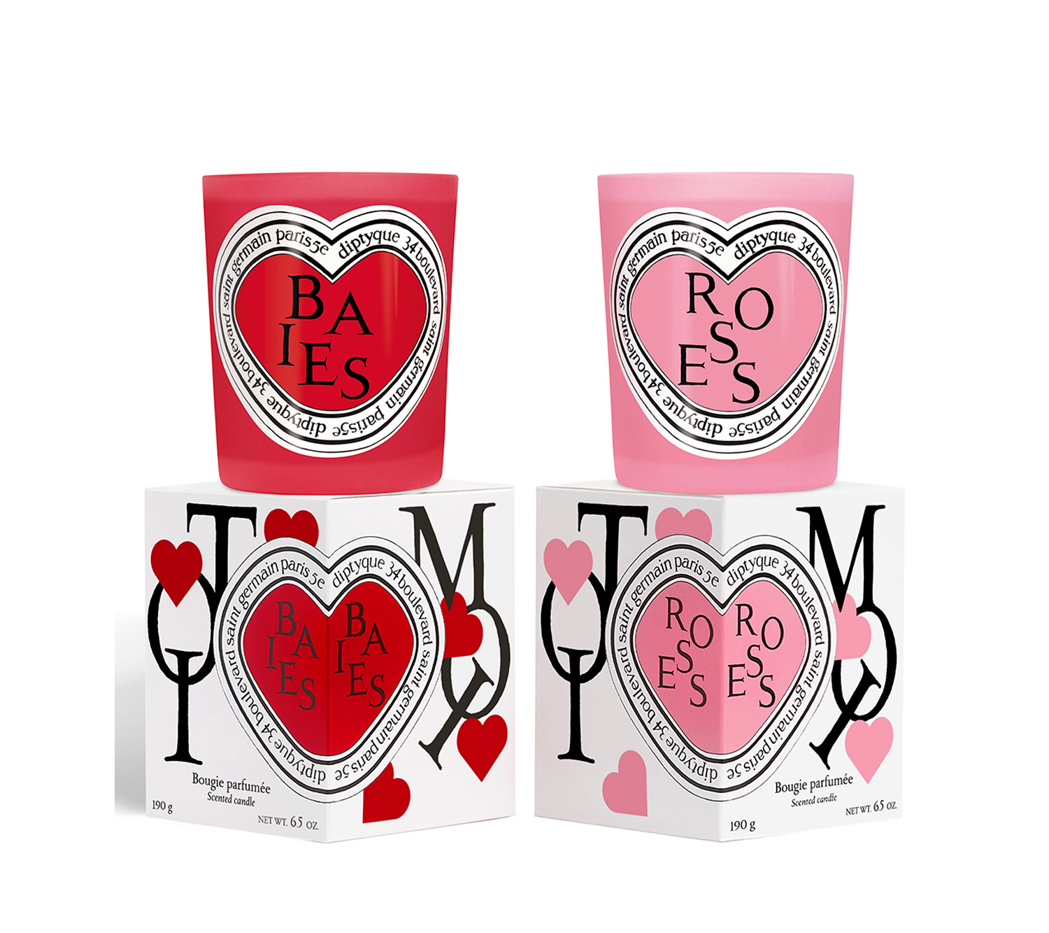 The Baies (Berries) and Roses candle duo by Diptyque.