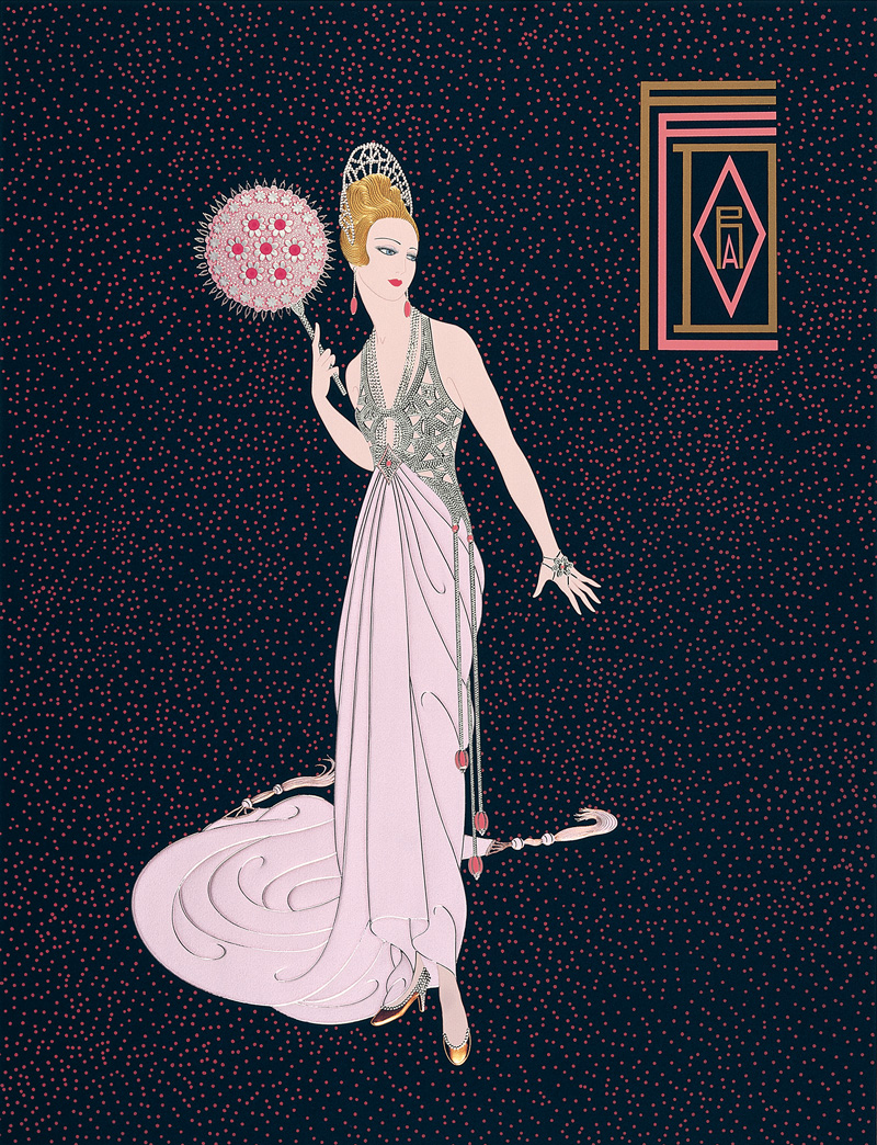 Erté (Romain de Tirtoff) (1892-1990) Fedora Fan, 1990