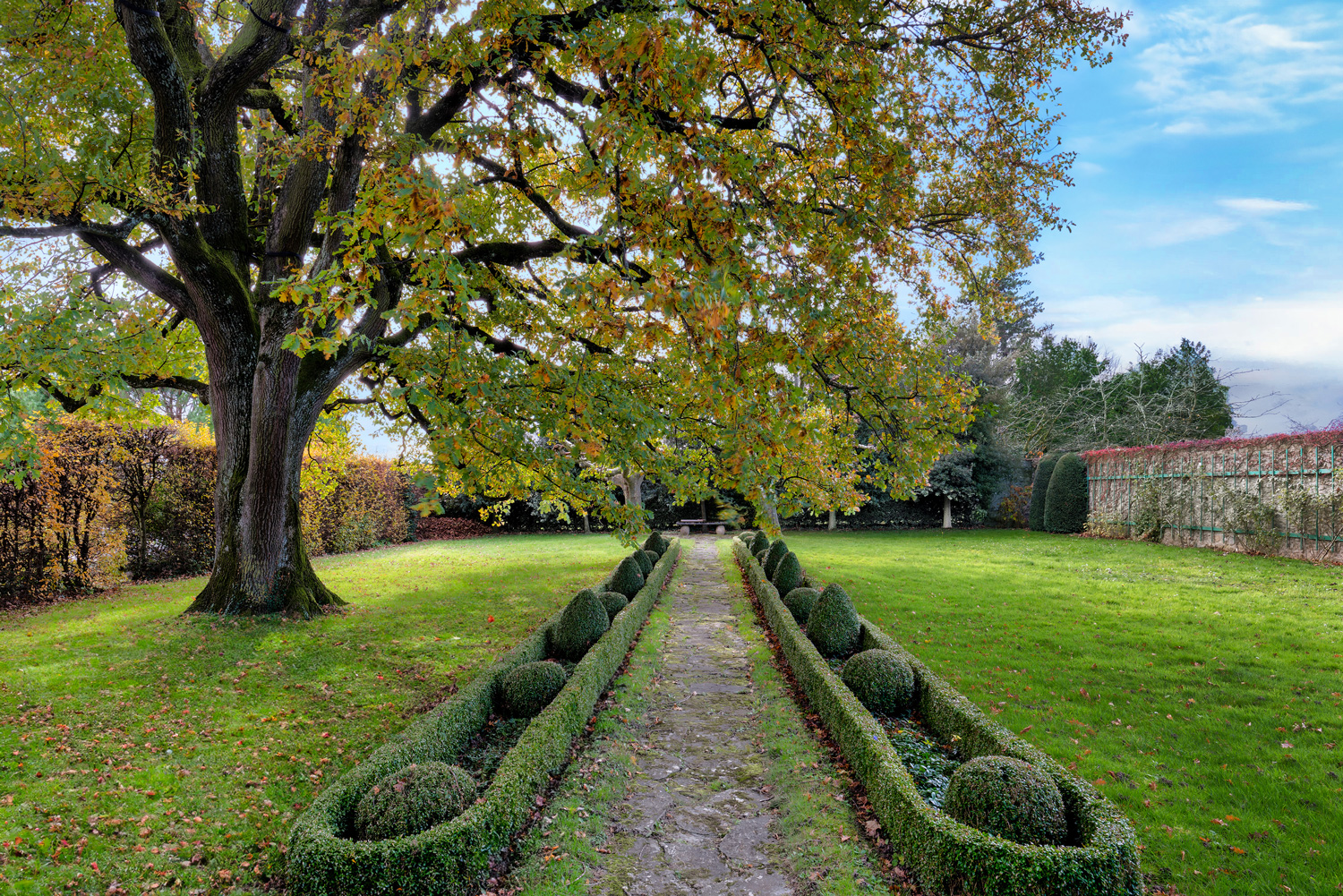 Gardens on ground of Audrey Hepburn's former estate.