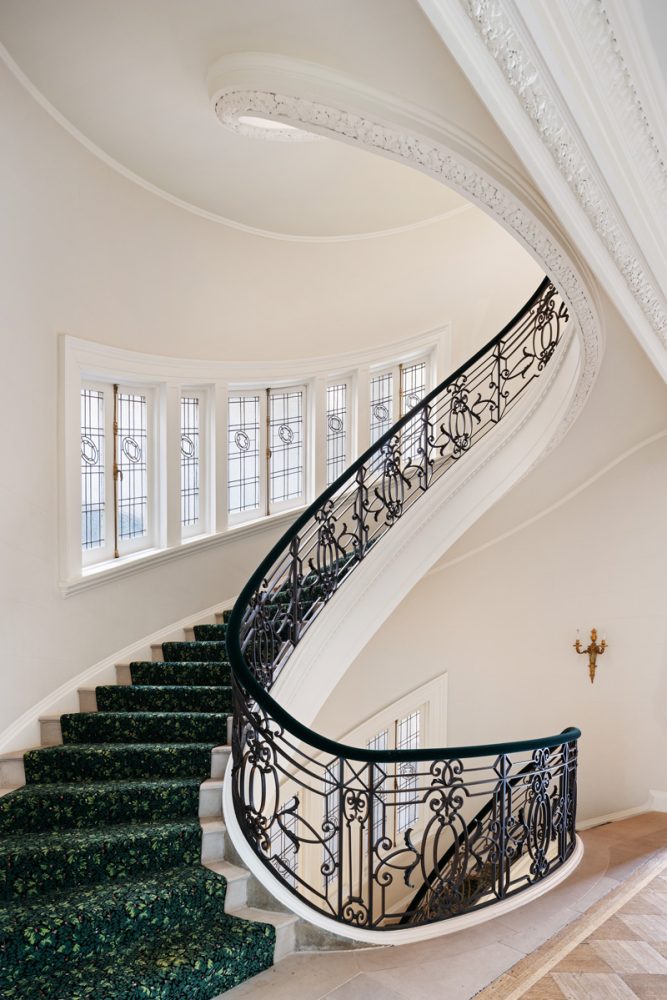 Restored stairway at 973 Fifth Avenue.