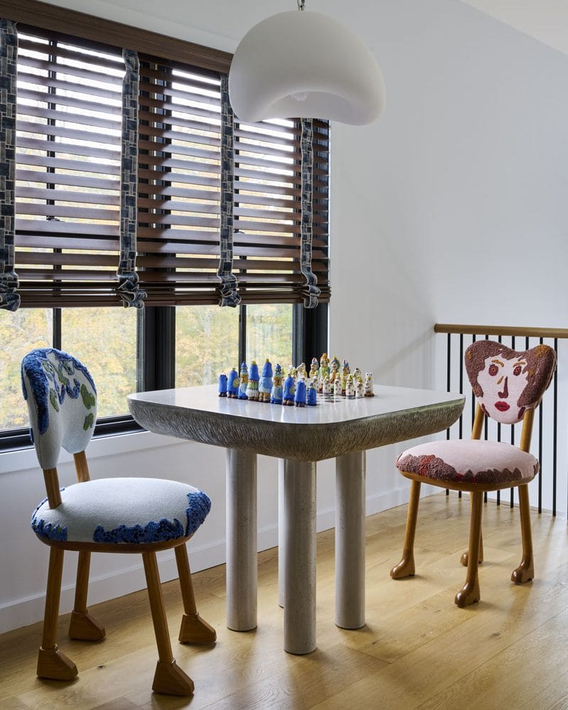 Pierre Yovanovitch chairs installed in a home designed by Fawn Galli.