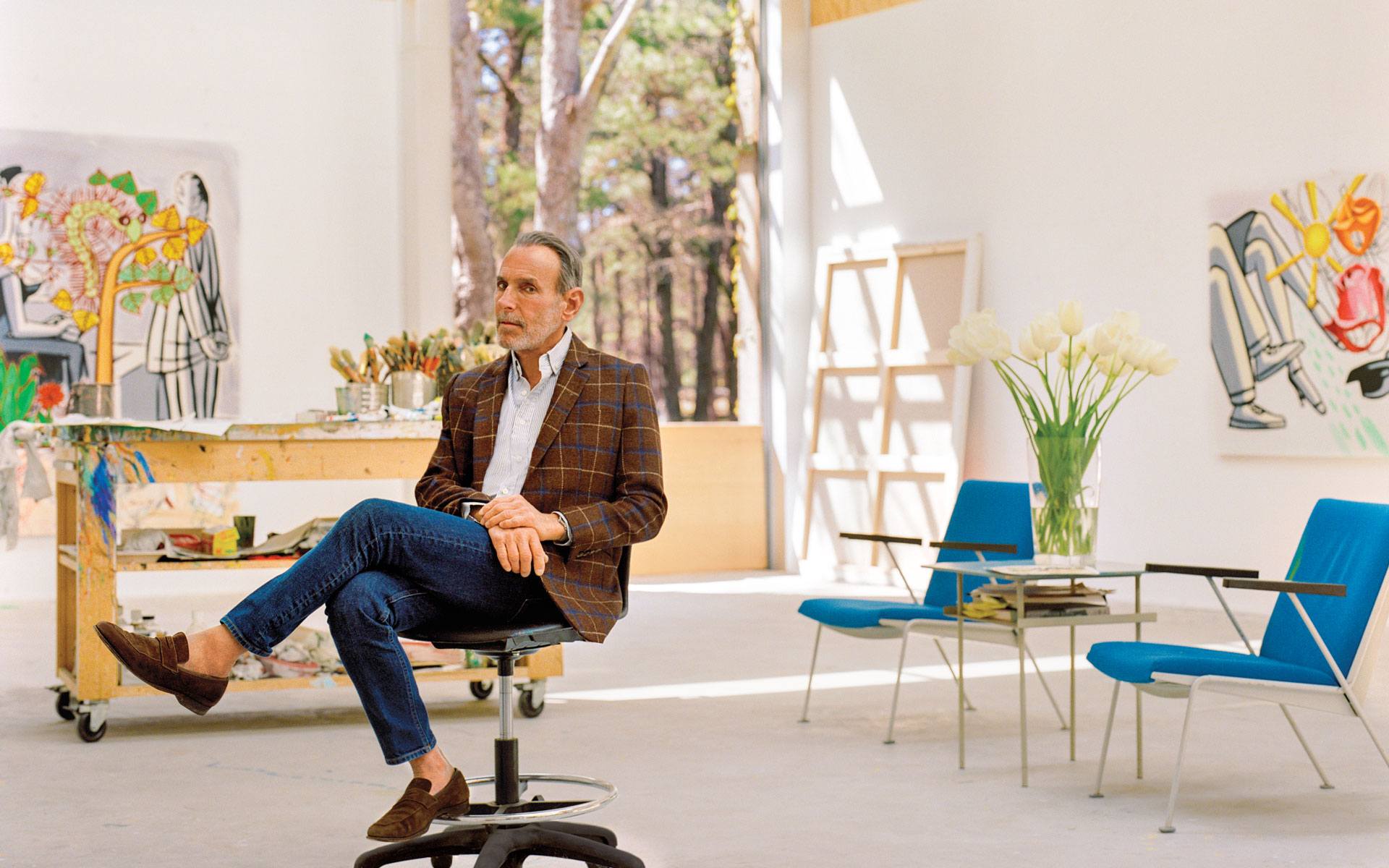 Preview David Salle's Latest Works Inside His East Hampton Studio