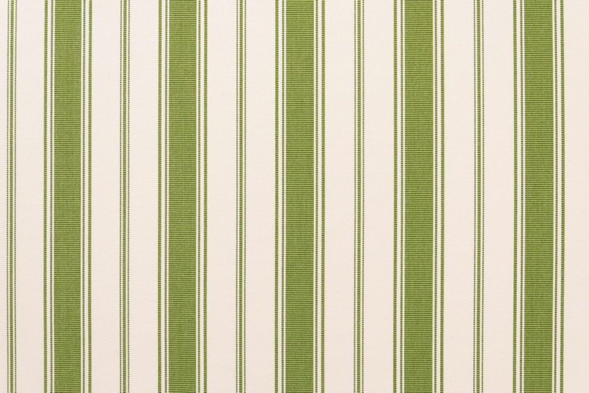 Green and white vertical striped canvas fabric pattern.