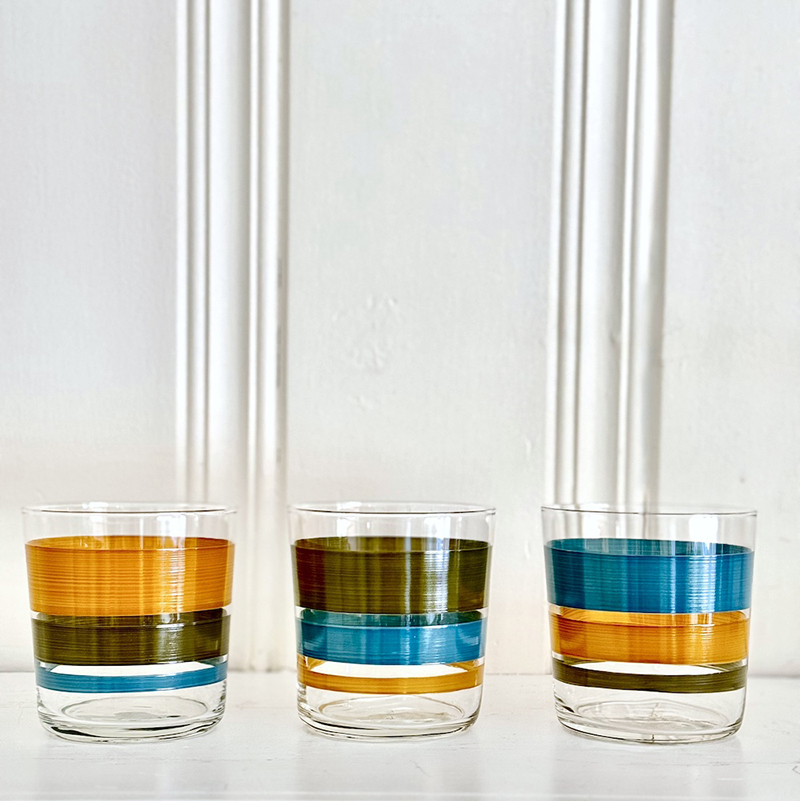 Portofino striped tumblers by Quintessence.