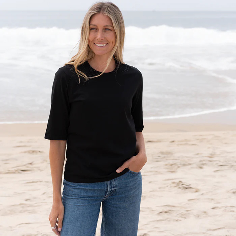 Women's Elbow Sleeve Crew Neck by The Classic T-Shirt Company.