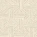 Beige geometric woven textile pattern with intricate square and rectangular designs, creating a textured and stylish appearance.