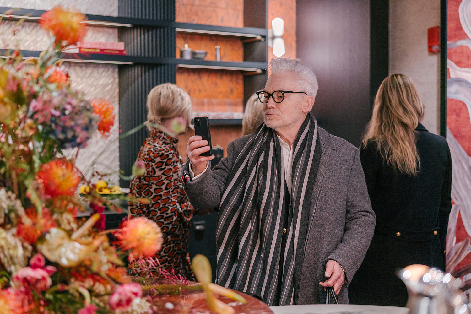 Designer John Douglas Eason at the opening of the Arte flagship in New York.
