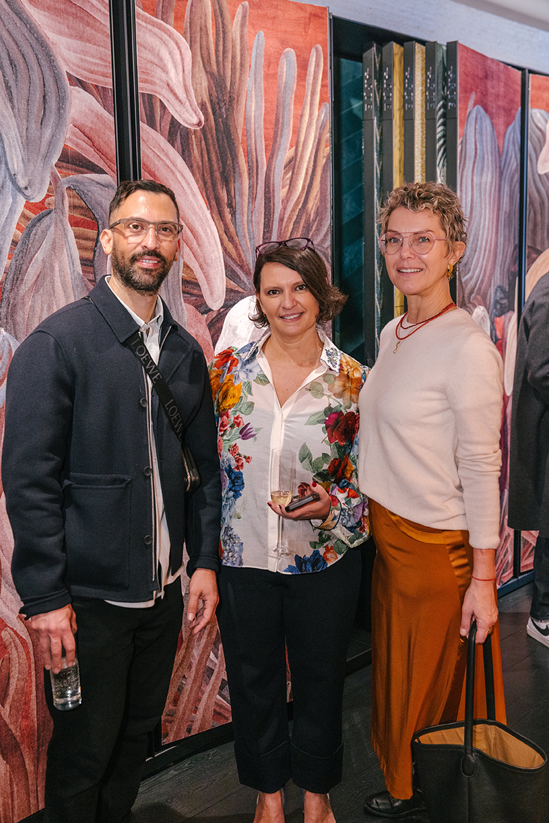 Alberto Diaz, Sara Mosele, and Sara Gobbo at the opening of the Arte flagship in New York.