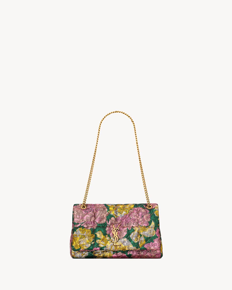 Jamie medium in brocade by Saint Laurent.