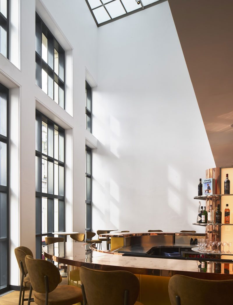 View of the new bar at Locatelli on the mezzanine.